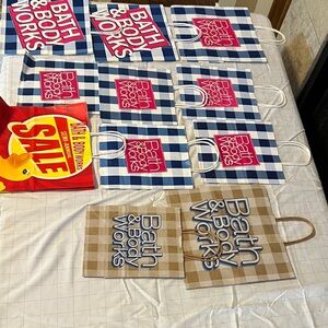Bath & Body Works Blue, Red, and Tan Bags
